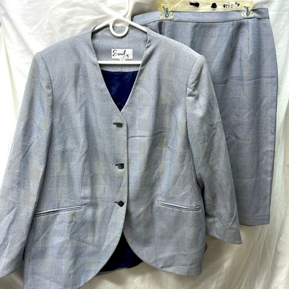 Emily 2 piece vintage lined skirt suit ladies sz 20w  5/15/4